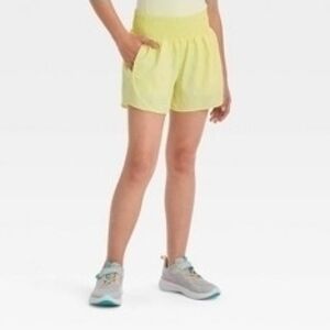 GIRLS All In Motion Yellow High-Rise Shorts XXL 16/18